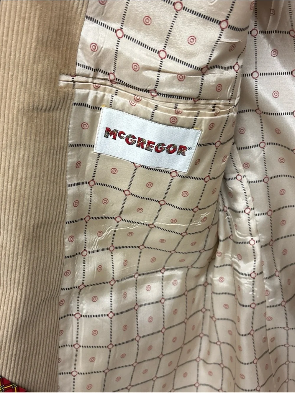 Vintage McGregor Corduroy Blazer NWT 42R Deadstock Dark Academia Camel Tan
